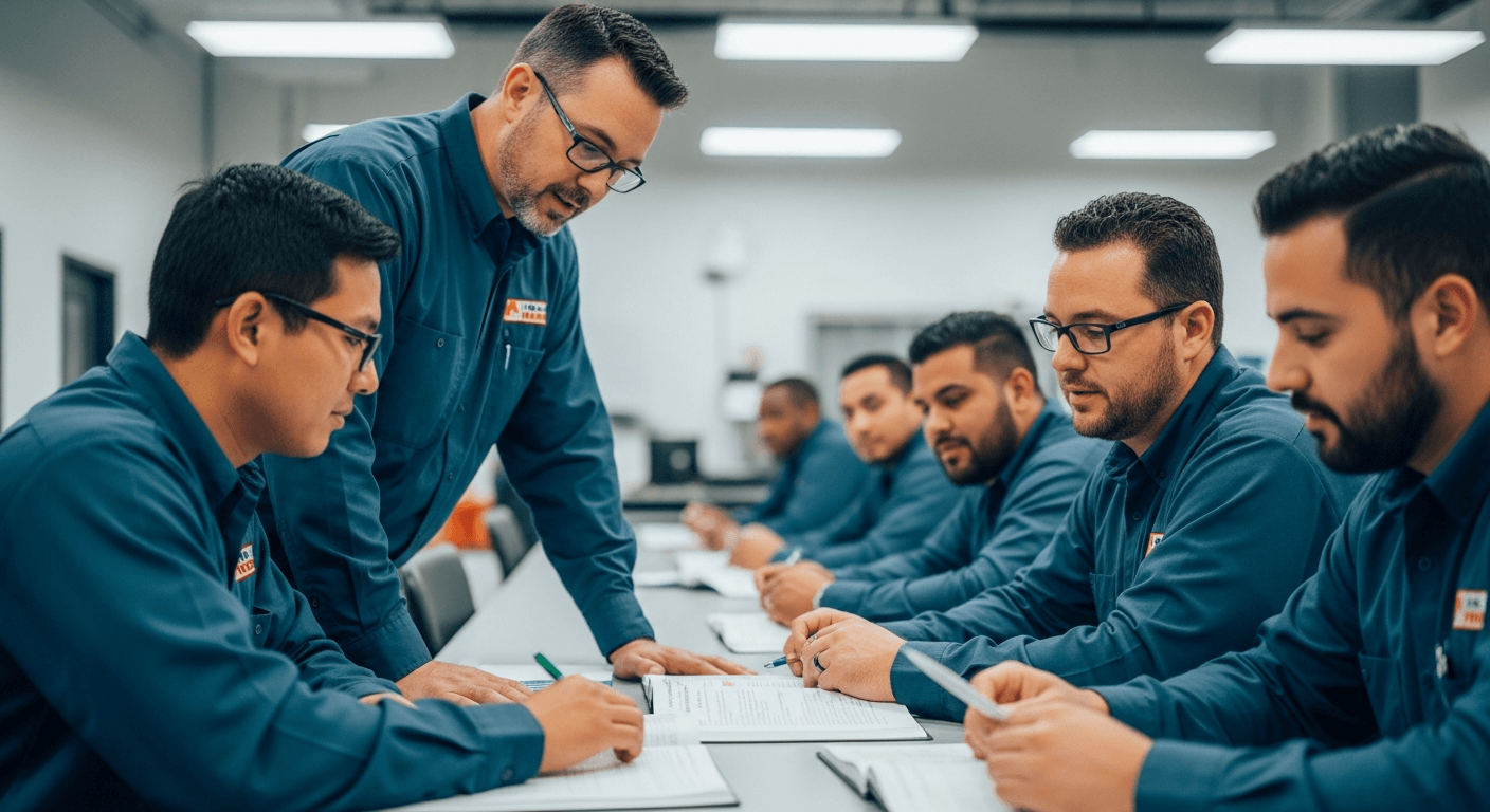 Instructor leading Seattle code journeyman prep seminar in HVAC School classroom